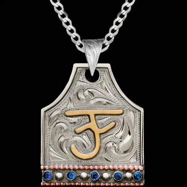 Smokey Cow Tag Necklace